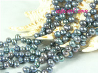 peacock green 5-6mm dancing freshwater pearl strand