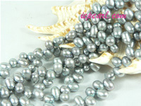 gray 5-6mm dancing freshwater pearl strand