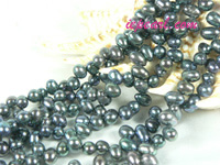 black 5-6mm dancing freshwater pearl strand