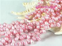 peach red 4-5mm dancing freshwater pearl strand