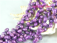 dark purple 6-7mm firecracker freshwater pearl strand