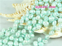 pale blue 6-7mm firecracker freshwater pearl strand