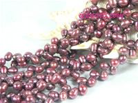 dark red 6-7mm firecracker freshwater pearl strand