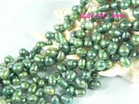 dark green 6-7mm firecracker freshwater pearl strand
