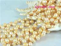 orange 6-7mm firecracker freshwater pearl strand