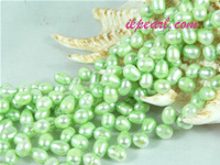 light green 6-7mm firecracker freshwater pearl strand