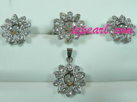 18k gp jewelry set mounting wholesale