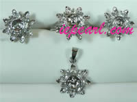 flower design of 18k gp jewelry set mountings