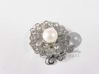 wholesale 3 rows charming zircon clasp with white pearl