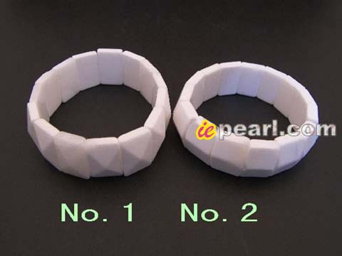 wholesale square faceted white deep sea tridacna bracelet