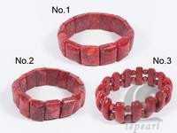 Red coral stretchy bracelets in 7.5 inches on wholesale online