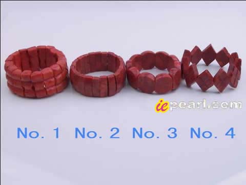wholesale multiple shape red coral stretchy bracelet online