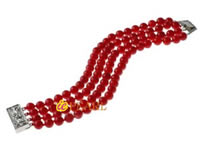 precious four rows 6-7mm red coral bracelet jewelry wholesale