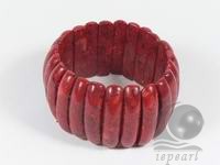 Wholesale 7.5" 10*30mm oblong red coral bracelets online