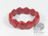Wholesale 7.5" 20mm oblong red coral bracelets on line
