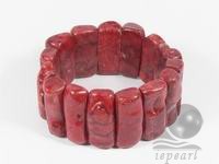 Wholesale 7.5" 15*30mm oblong red coral bracelets online
