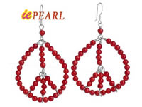 4mm red coral dangling earrings wholesale online