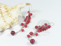 red coral grape shape dangling earrings wholesale online