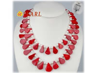 wholesale two strands teardrop red coral necklace online