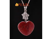 wholesale heart shape red coral pendant enhancer online