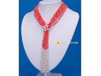 Wholesale 48 inches 4.5mm pink round coral necklce online