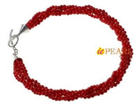 Wholesale strands 4mm red coral twisted daffodilly necklace