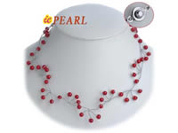 Wholesale hand wired coral cherry cluster style necklace online