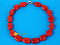 Wholesale 20*25mm red oval grass coral necklace online
