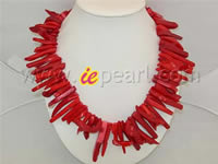 Wholesale 8*40mm stick red coral necklace online