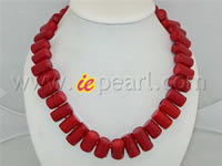 Wholesale 13*20mm column shape red coral necklace online
