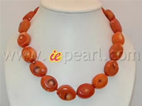 Wholesale oval red coral necklace in low price