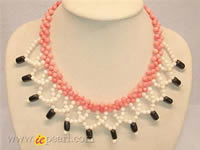 wholesale knitted round coral beads necklace in low price