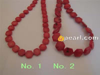 Hexagonal red coral strands wholesale in low price