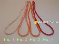 Five pieces 4-6mm multicolor round coral strands wholesale