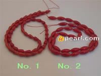 Good quality rice and tear drop red coral strands wholesale