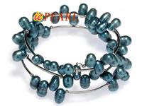 Wholesale multi strands bracelets wholesale, peacock blue pearls