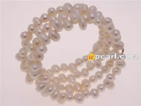 Wholesale 6-7mm sider-drill freshwater pearl bangle bracelet
