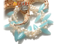 Wholesale 6-7mm white smooth-on-both-side pearls bracelet