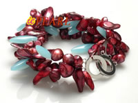 Wholesale 7*10mm wine red blister pearls bracelet online directl