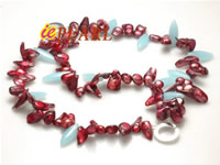 Wholesale 7*10mm wine red blister pearls bracelet online