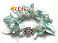 Wholesale 8*10mm blister blue pearls bracelet online directly