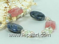 Wholesale 5-6mm white and pink freshwater pearls bracelet