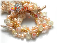 Wholesale champagne smooth-on-both-side pearls bracelet
