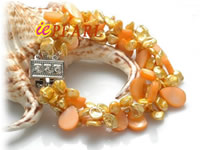 Wholesale 7-8mm champagne side-drilled keshi pearls bracelet