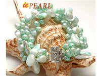 Wholesale 5-6mm green side-drilled pearl bracelet online