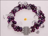 Purple smooth-on-both-side pearl bracelet wholesale online