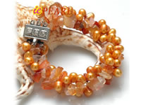 Wholesale 6-7mm dark champagne side-drilled pearl bracelet