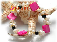 Wholesale 4-5mm white side-drilled pearl bracelet in low price