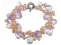 Wholesale 6-7mm pink top-drilled pearl bracelet online directly