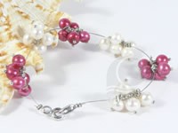 hand wired freshwater pearl flower bracelet wholesale